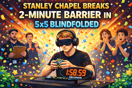 Stanley Chapel Breaks 2-Minute Barrier in 5x5 Blindfolded