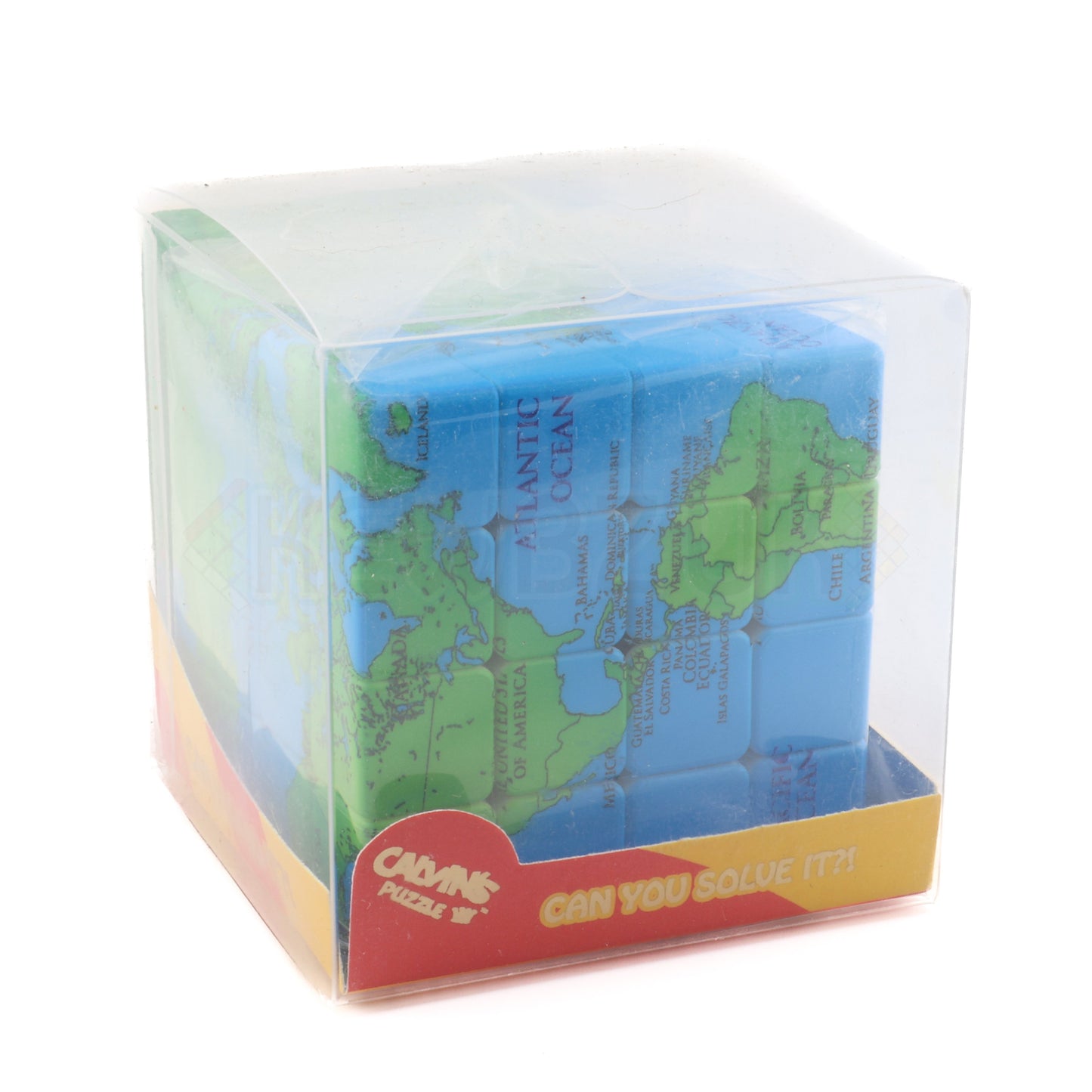 World Map 4x4 Cube (Borders)