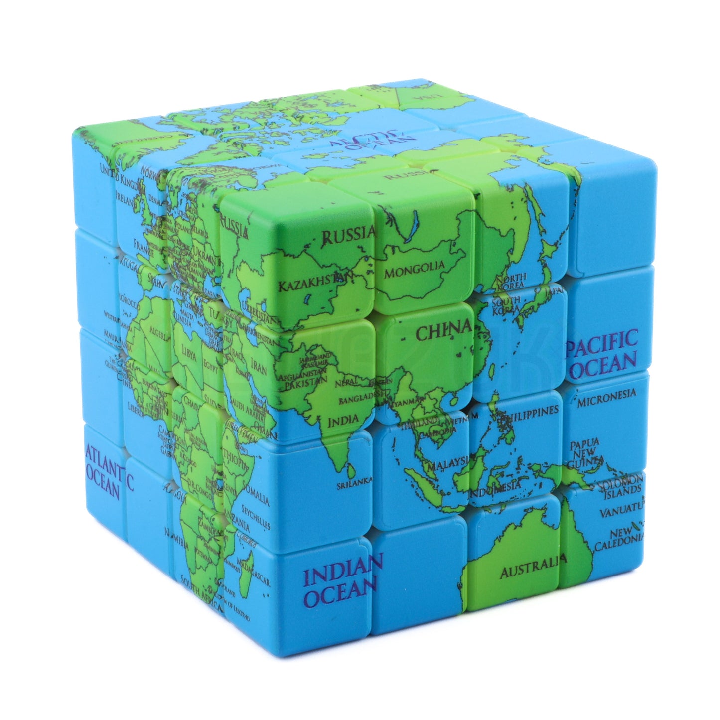 World Map 4x4 Cube (Borders)