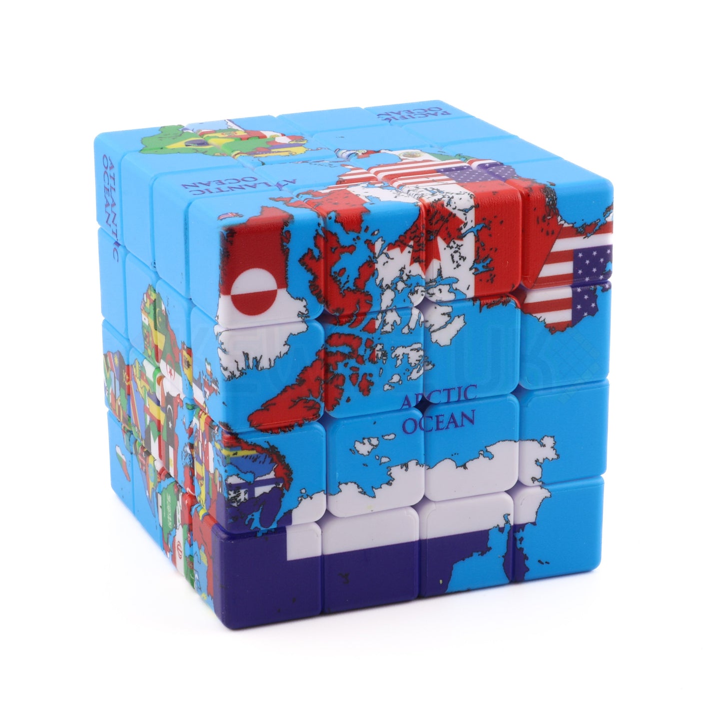 World Map 4x4 Cube (Flags)