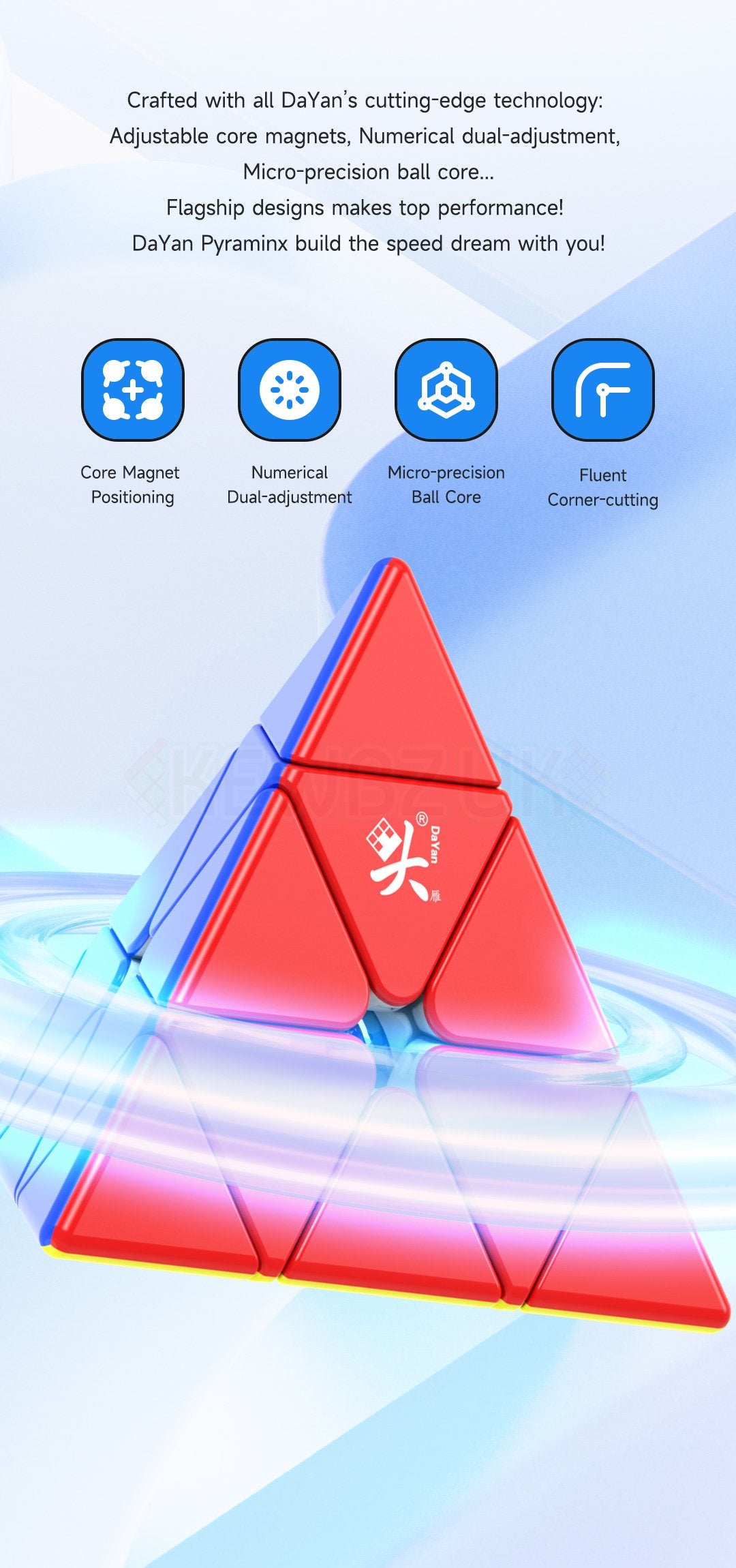 DaYan Pyraminx v3 (Magnetic, Maglev, UV, Ball-Core)