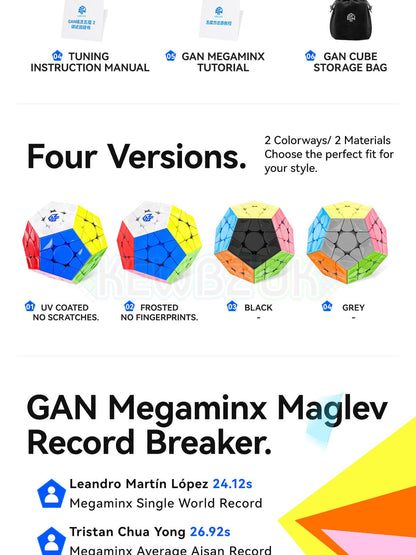 GAN Megaminx V2 (Magnetic, Maglev, UV, Ball-Core)