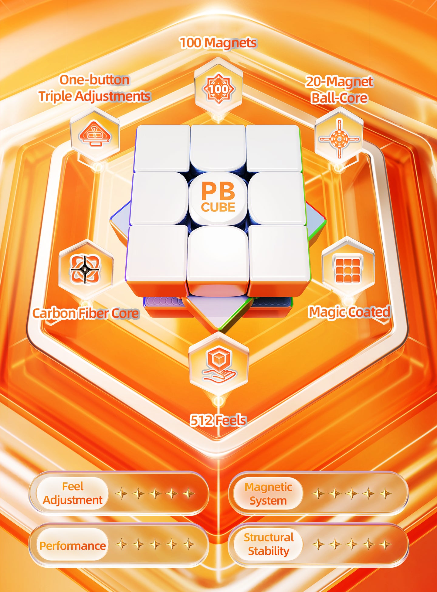 MoYu PB WR 3x3 (Magnetic, Maglev, UV, Ball-Core) 17