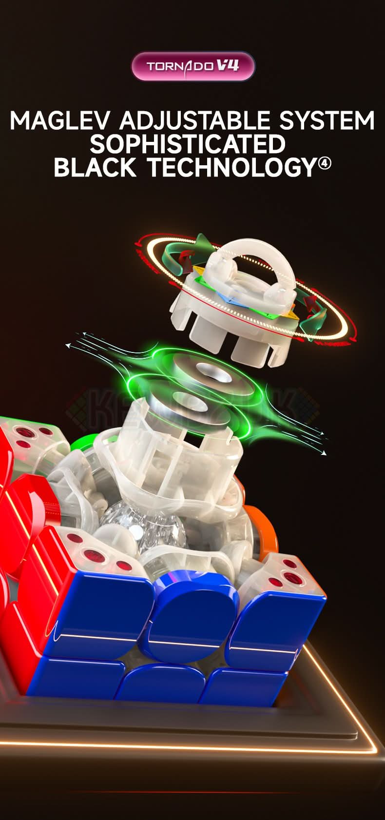 QiYi XMD 3x3 Tornado V4 Pioneer (Magnetic, Maglev, UV, Ball-Core)