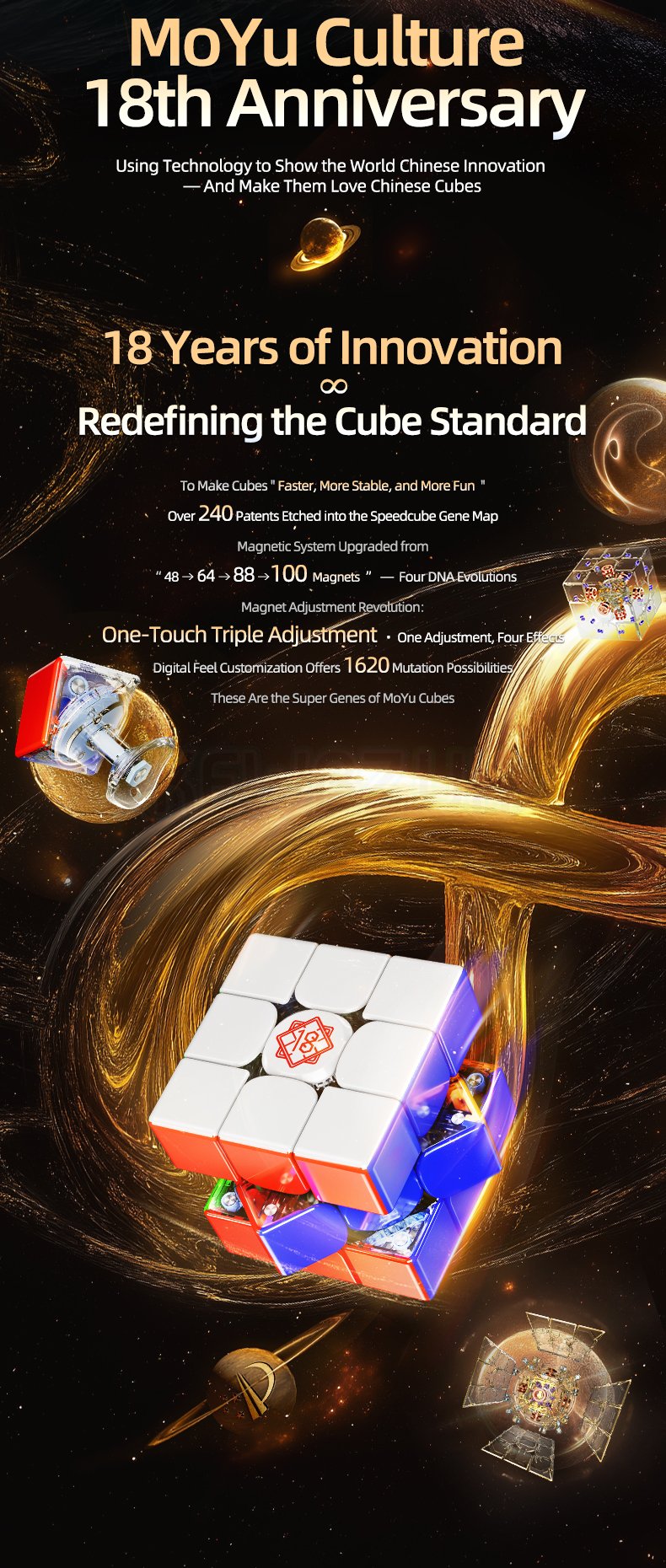 MoYu Super WeiLong V2 (18th Anniversary) (Magnetic, Maglev, UV, Ball-Core)
